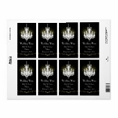 Zwart-witte kroonluchter bruiloft wijn labels (Full Sheet)