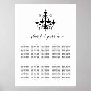 Zwart Witte Kroonluchter Trouw Zittijd Chart Poster