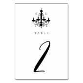 Zwart Witte Kroonluchter Trouwstoel Grafiek Kaart (Achterkant)