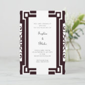 Zwart-witte  kunst Deco Wedding Kaart (Staand voorkant)