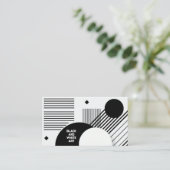 Zwart-witte kunst visitekaartje (Staand voorkant)