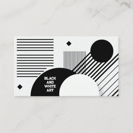 Zwart-witte kunst visitekaartje (Voorkant)