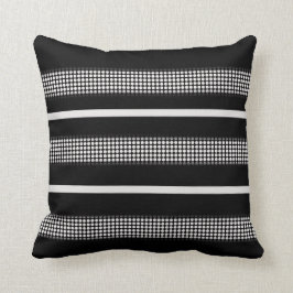 Zwart-witte kussen met punt & lijnpatroon