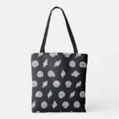 Zwart-Witte Kust Zeeschelpen  Tote Bag (Achterkant)