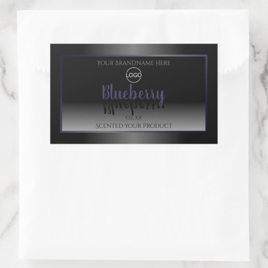 Zwart-witte labels Blauw Lijst Logo toevoegen (Tas)