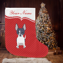 Zwart Witte Lachende Cartoon Chihuahua Puppy Hond Grote Kerstsok