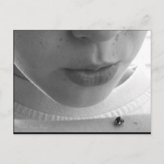 Zwart-witte ladybug briefkaart