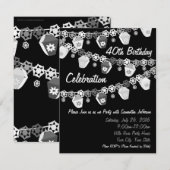 Zwart-witte lampjes Aangepast 40e verjaardag Kaart (Voorkant / Achterkant)