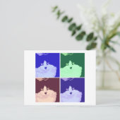 Zwart-witte langharige kat briefkaart (Staand voorkant)