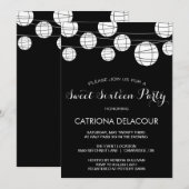 ZWART-WITTE LANTAARNS ZOETE ZESTIEN UITNODIGING (Voorkant / Achterkant)