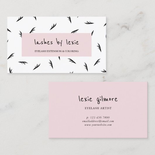 Zwart-witte lash Patroon Lash Artiest Visitekaartje (Voorkant / Achterkant)