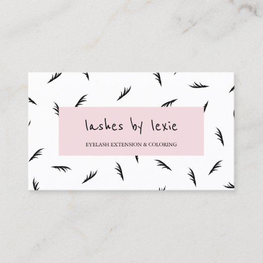 Zwart-witte lash Patroon Lash Artiest Visitekaartje (Voorkant)