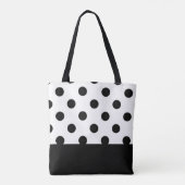 Zwart-witte Latijnse polaire dots met monogram Tote Bag (Achterkant)
