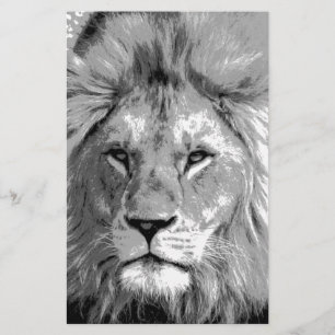 Zwart Witte Leeuw Briefpapier
