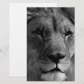 Zwart & Witte Leeuw Briefpapier (Voorkant / Achterkant)