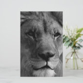Zwart & Witte Leeuw Briefpapier (Staand voorkant)