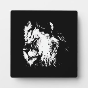 Zwart Witte Leeuw - Dieren Pop Art Fotoplaat