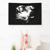 Zwart Witte Leeuw - Dieren Pop Art Spandoek (Insitu)