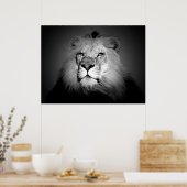 Zwart & Witte Leeuw Poster Print (Keuken)