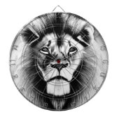 Zwart-witte leeuwdarts dartbord (Voorkant)