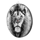 Zwart-witte leeuwdarts dartbord (Voorkant Rechts)