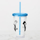 Zwart-witte leeuwen acryl drinkbeker (Rechts)