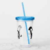 Zwart-witte leeuwen acryl drinkbeker (Links)