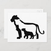 Zwart-witte leeuwen briefkaart (Voorkant / Achterkant)