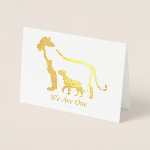 Zwart-witte leeuwen folie kaarten