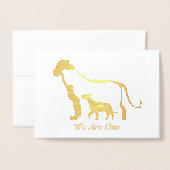 Zwart-witte leeuwen folie kaarten (Voorkant met envelop)