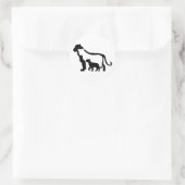 Zwart-witte leeuwen ronde sticker (Tas)