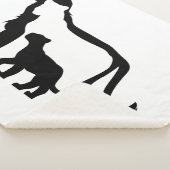 Zwart-witte leeuwen sherpa deken (3/4)