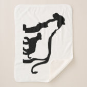 Zwart-witte leeuwen sherpa deken (Voorkant)