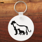 Zwart-witte leeuwen sleutelhanger (Voorkant)