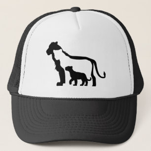 Zwart-witte leeuwen trucker pet