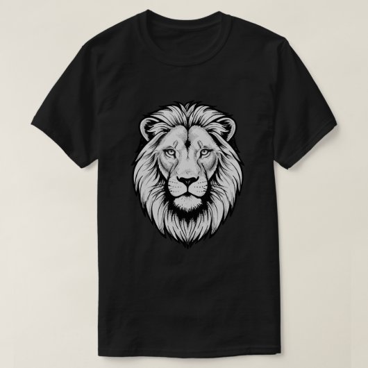 Zwart & Witte Leeuwengezicht T-shirt (Design voorkant)
