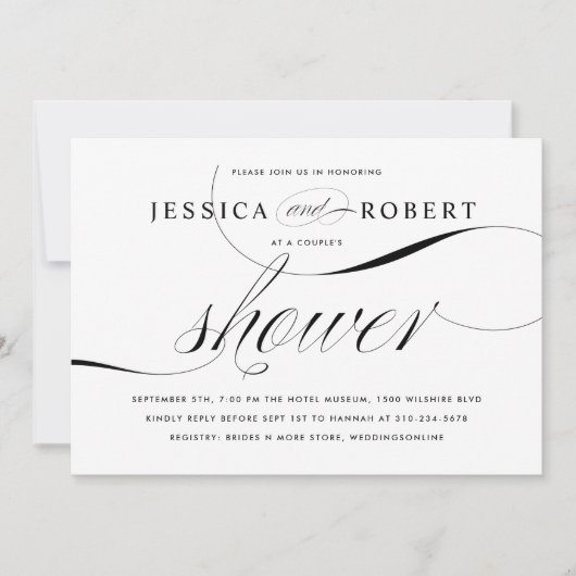 Zwart-witte legante koppels — Shower Kaart (Voorkant)
