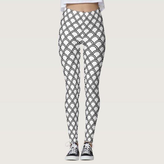 Zwart-witte leggingen leggings (Voorkant)
