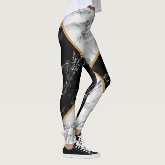 Zwart-witte Leggings met afneembaar design (Rechts)