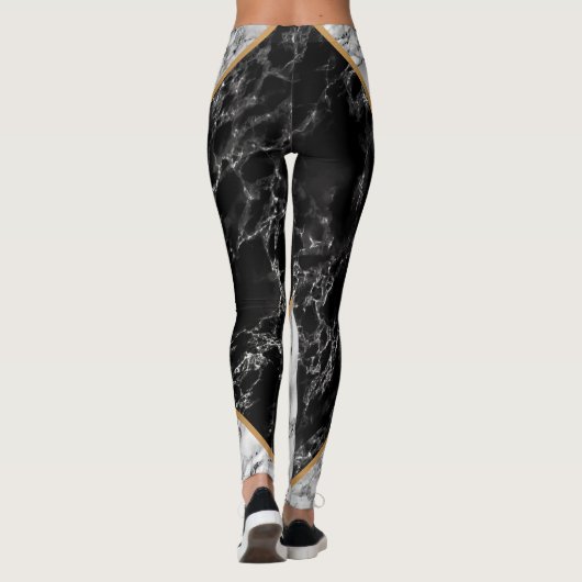 Zwart-witte Leggings met afneembaar design (Achterkant)