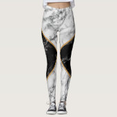 Zwart-witte Leggings met afneembaar design (Voorkant)