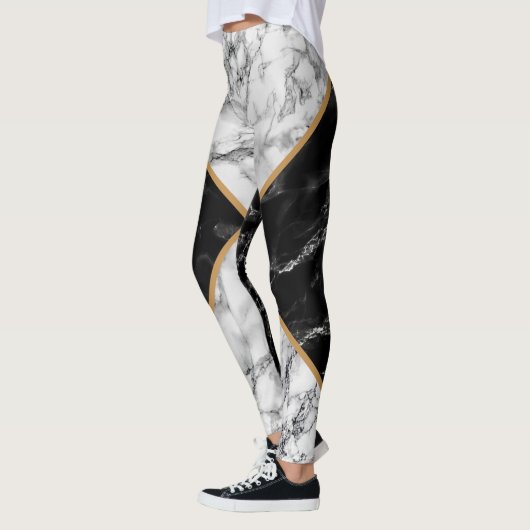 Zwart-witte Leggings met afneembaar design (Links)