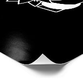 Zwart-witte letter "A" met Twining Flowers Perfect Poster (Hoek)