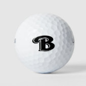 Zwart-witte letter B monogram Golfballen (Voorkant)