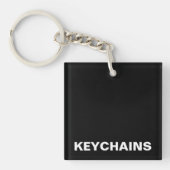 Zwart Witte Lettertype Sleutelhanger (Voorkant)