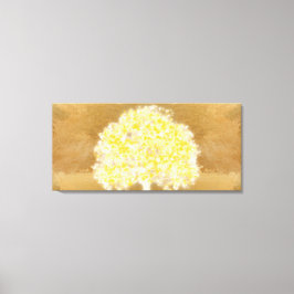 Zwart-witte levensboom in de hemel canvas afdruk