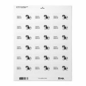 Zwart-Witte Lhasa Apso Mooie Hond & Aangepaste Tek Etiket (Full Sheet)