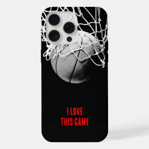 Zwart & Witte Liefde Basketbal iPhone 15 Pro Max Case
