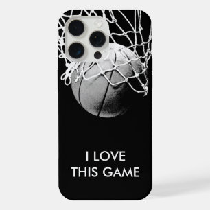 Zwart & Witte Liefde Basketbal iPhone 15 Pro Max Case