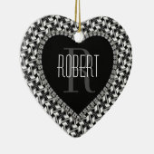 Zwart Witte Liefde Je Valentijns Ornament (Rechts)